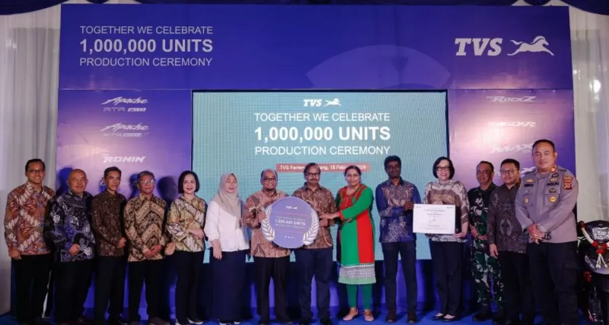 TVS Indonesia Raih Produksi 1 Juta Unit, Siap Perluas Ekspor